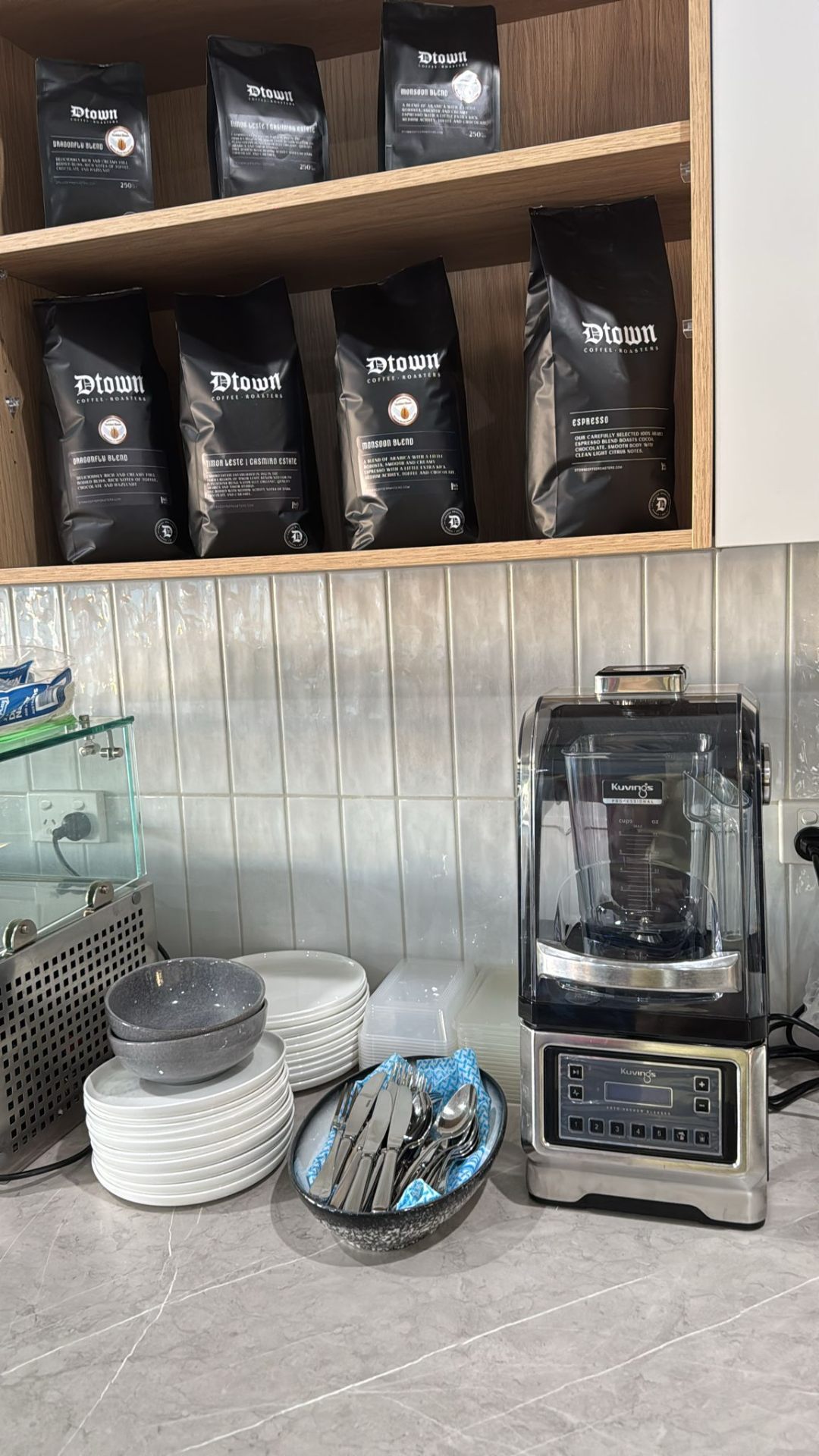 D Town coffee beans on the shelf